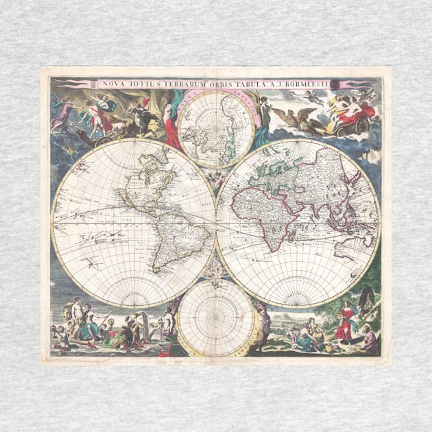 Vintage Map of The World (1685) by Bravuramedia